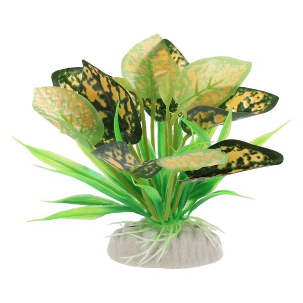 Plastic Aquarium Plants Decorative Pet Fish Plants for Aquarium Green Yellow