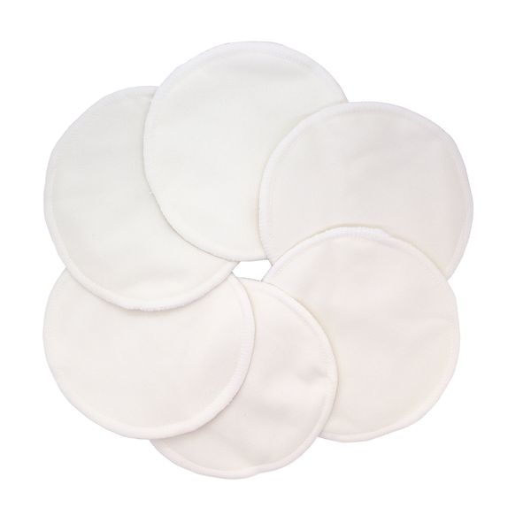 Washable Natural Bamboo Breast Pads - Pack of 6 (Natural Colour)