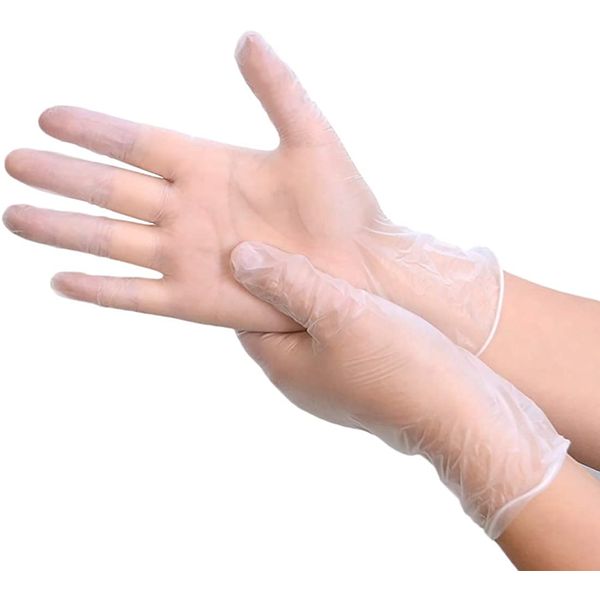 PVC Gloves, Disposable Gloves, Powder Free, Antibacterial, 300 Pieces, Size M, Compatible with Touch Panels, Virus Protection, Powder-free, Boxless Bag, Plastic Gloves, Cleaning, Work, Nursing Supplies, Day Service, Gardening