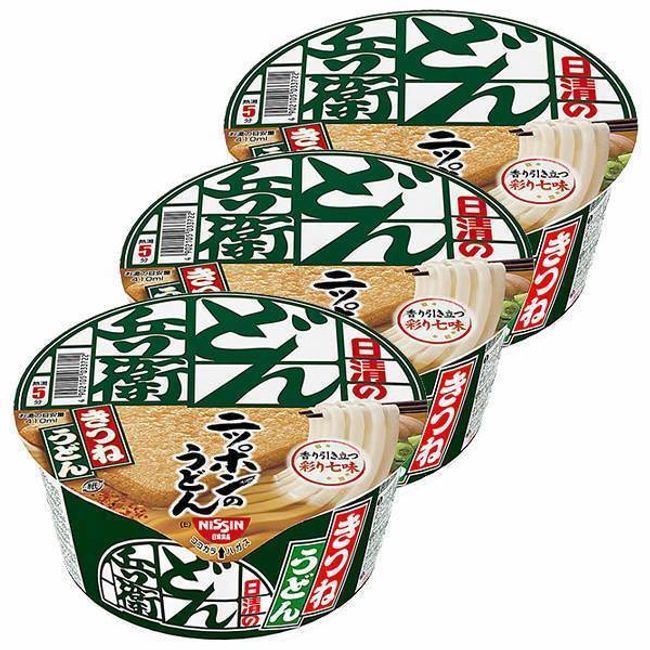 Nissin Donbei Kitsune Udon Instant Noodles 96g × 3 Cups