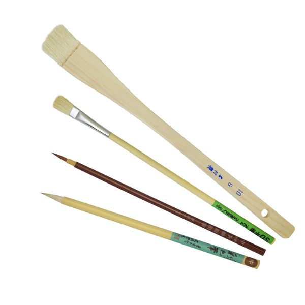 Namurataiseidou Design Japanese Painting Brushes, Set of 4 (Amazon.co.jp Exclusive)