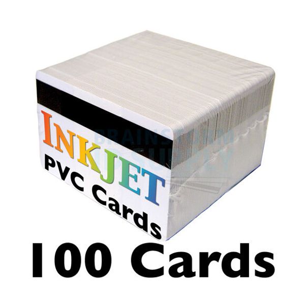 100 Inkjet PVC Cards w/ HiCo Mag Stripes - For Epson & Canon Inkjet Printers