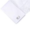 HONEY BEAR Cufflinks for Mens - Rectangle for Business Wedding Brushed Silver