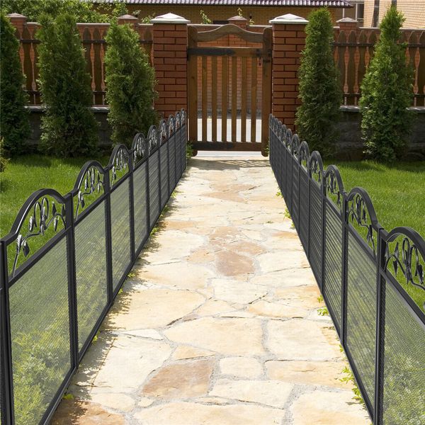 5PCS Rustproof Decorative Garden Fence Panel 32'' Outdoor Animal Barrier Border