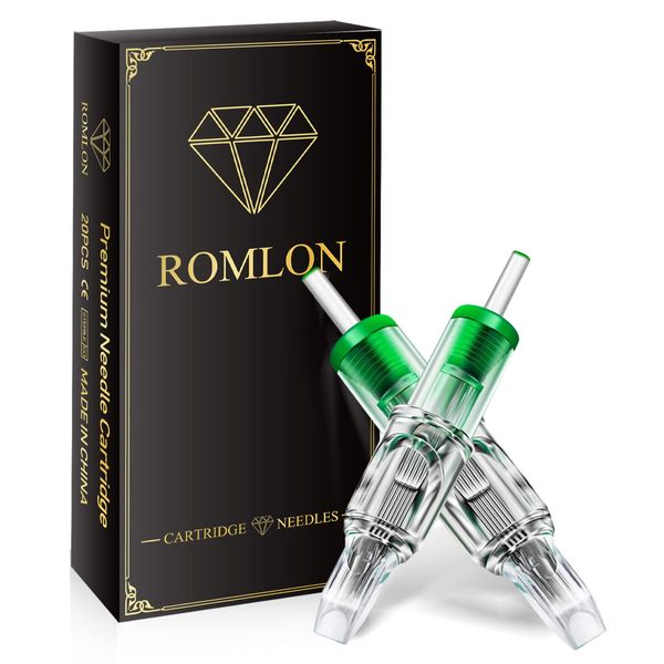 Romlon Tattoo Cartridge Needles - 20Pcs Assorted Standard Sterilized Tattoo Needle Cartridges Single Stack Magnum 9M1 Size for Tattoo Machine Tattoo Kits Tattoo Supplies