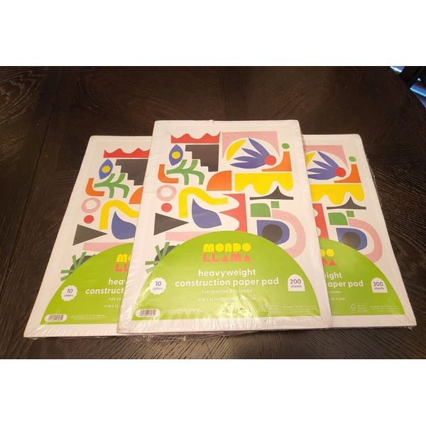 NIP 9"x12" Construction Paper - Mondo Llama 3pack 10 colors 200 sheets each pack