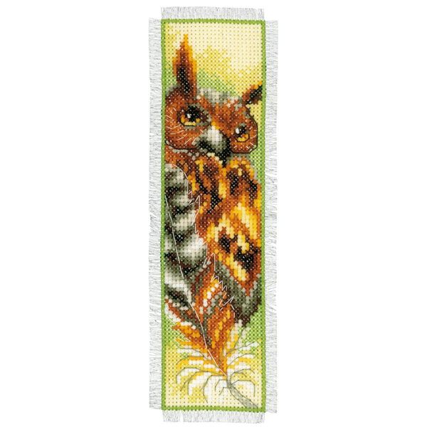 Vervaco Counted Cross Stitch Kit: Bookmark: Owl, Cotton, NA, 6 x 20cm