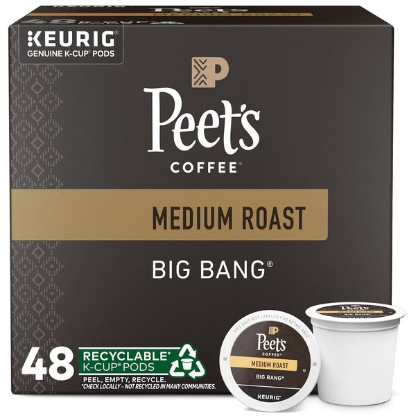Peet's Coffee Medium Roast K-Cup Pods Big Bang 48 Count