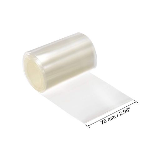 uxcell PVC Heat Shrink Tubing 3.0 inches (75 mm) Flat Width 6.6 ft (2 m) Wrap for Three 18650 Clear