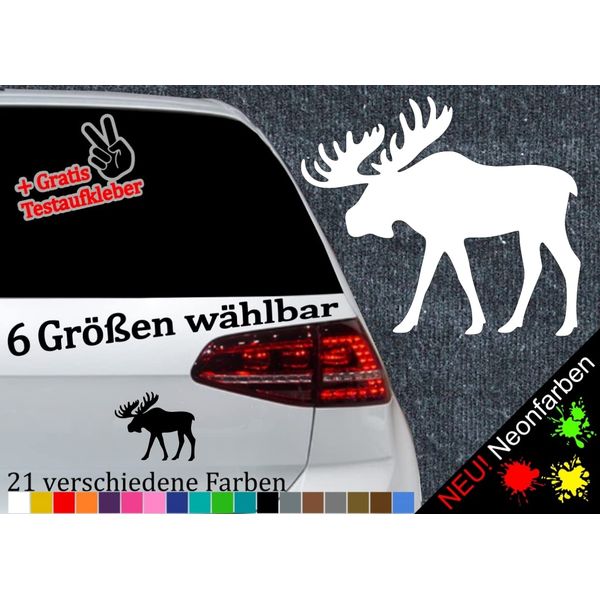 Generisch Elch Aufkleber Sticker Schweden Skandinavien Test Norwegen Paarhufer Kuh 10x8,5cm Farbe: Silber