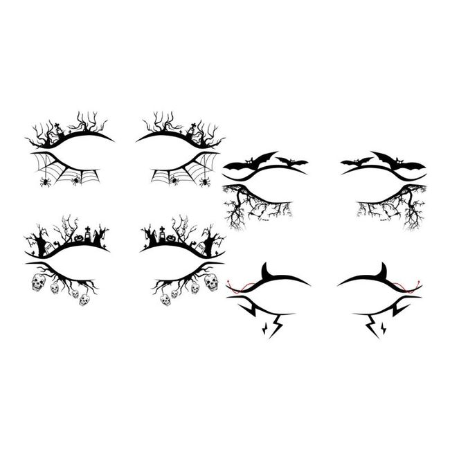 HAIMINGJUN 4 Pairs Halloween Shadow Liner Sticker for Party Makeup Decoration