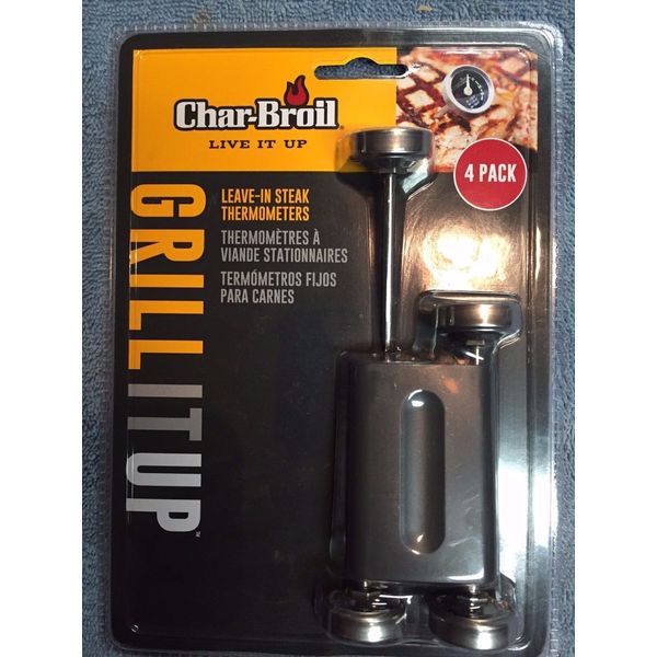 New Char-Broil 4-Pack Leave-in Meat Thermometers  #8529