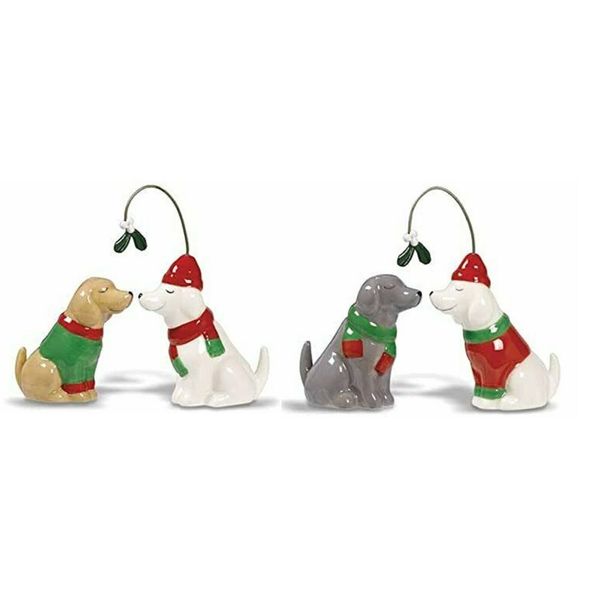 2 Pairs of Retrievers Mistletoe Pets Ceramic Salt and Pepper Shakers