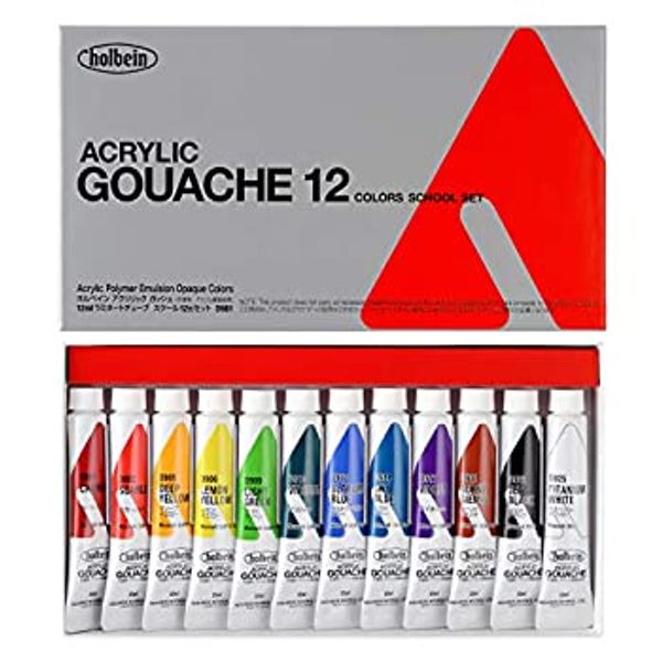 Used imported and unused nail art acrylic paint Holbein Acryla Gouache School Set 12 colors [Parallel import]