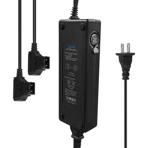 Moman TAP2C Dual D-Tap Charger with 4-pin XLR DC Output V-Mount/Gold-Mount Battery Power Adapter for Camera DSLR [DC 16.8V/4A]