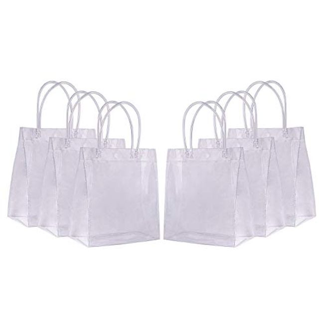 Clear Plastic Gift Bags with Handles, Sdootjewelry 36 Pack Heavy Duty Transparen