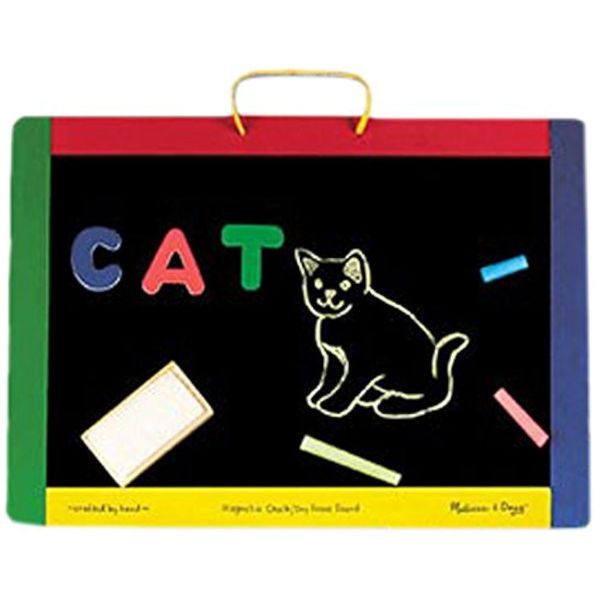 Melissa & Doug 145 Magnetic Chalkboard and Dry-Erase Board with 36 Magnets, Chalk, Eraser and Dry-Erase Pen, 15.8" Height, 12" Wide, 1.55" Length