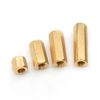 MACHSWON 50 PCS Hexagonal Internal Thread Two-Way Copper Column M2*7mm Hex Brass Spacer Standoff Screw Nut Threaded Hexagon Pillar Copper Column