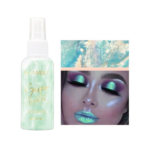 PAQIMAN Body Glitter Spray, Perfect Body Liquid Luminizer Illuminator for Hair and Body Glitter Spray。(Green)