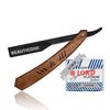 BEAUTICONE Straight Razor | Professional Barber Razor for men with 100 Single Edge Blades | Straight Edge Razor │slide-out design (Rose Wooden Slide-out Razor with Black blade holder)