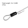 PATIKIL Security Cable 2.5mm x 1m/3.3ft, 3 Pack Coated Luggage Lock Wire Rope with Double Loop, Clear