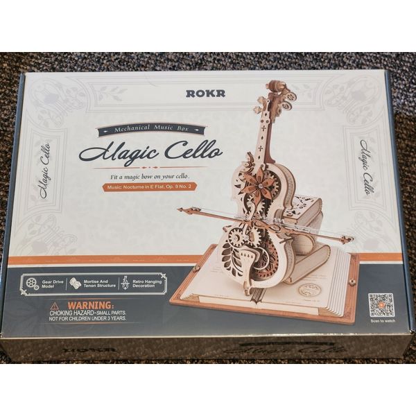 ROKR Magic Cello Mechanical Music Box 3D Wooden Puzzle Model Kit Stem Project