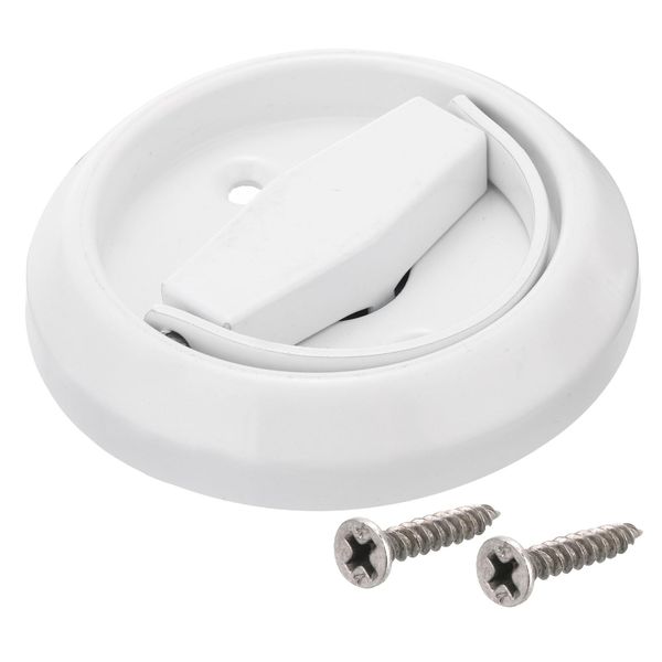 sourcing map Round Pull Ring, 1pcs 3" - Stainless Steel Ring Flush Pull with Screws, Recessed Door Pull Handle Knob for Drawer Wardrobe (White)