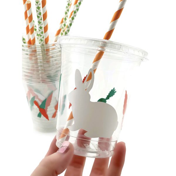 Bunny Rabbit Cups - 12 Set Garden Spring Baby Shower Birthday Party Supplies