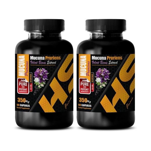 velvet beans - MUCUNA PRURIENS EXTRACT - focus and mind 2 Bottles 120 Capsules