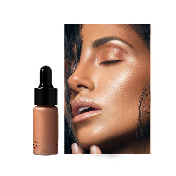 Liquid Highlighter Makeup,Shimmer Highlighter Stick,Liquid Bronzer,Natural Pink Shimmer Smooth Blendable, Body Shimmer Liquid Blush,Face Body Glow,bronze shimmer smooth blendable, face body glow