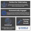 Automatic uPVC Window Restrictor Hook - Universal Child Safety - Includes Screws - Left Hand