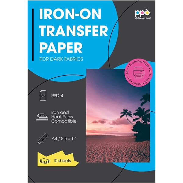 PPD Inkjet Premium T Shirt Transfer Paper A4 for Dark Fabric x 10 Sheets PPD-4-10