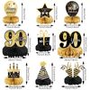 9 Pieces 90th Birthday Decoration 90 th Birthday Centerpieces for Tables Decorations Cheers to 90 Years Honeycomb Table Topper for Men and Women Nighty Years Party Decoration Supplies (90th)