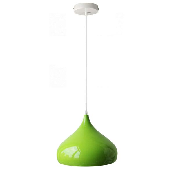 LEDSone Vintage Ceiling Pendant Light Fitting Green Feather lampshade Christmas Decoration Metal Dome Orient Hanging Light Shade - 31cm Diameter - Metal Ceiling Rose - 95cm Adjustable
