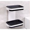 1‑Piece Wall‑Mounted Double Layer Soap Dish – Shower Holder with Drain Tray