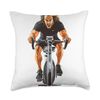 Intense Stationary Bike Workout Motivation Throw Pillow