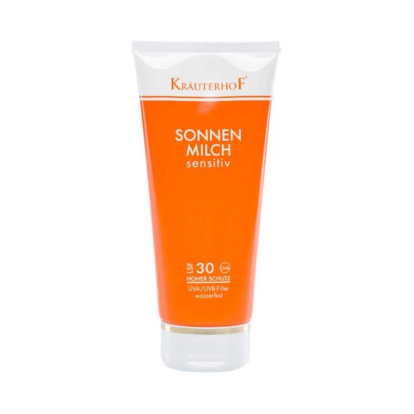 Kräuterhof® Sonnenmilch sensitiv LSF 30, parfümfrei, Sonnenschutz, 200 ml