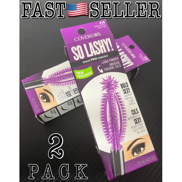 2-Pack CoverGirl So Lashy! Blast PRO Mascara, Black Brown #810 - SEALED! FAST!