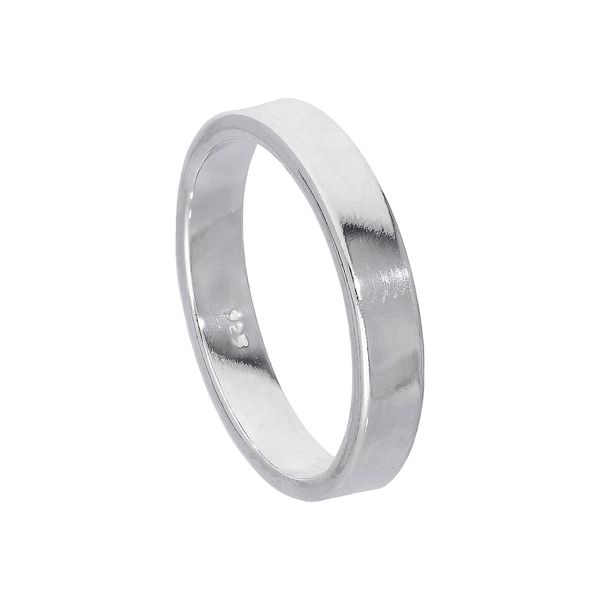Sterling Silver 4mm Flat Wedding Band Ring Size V