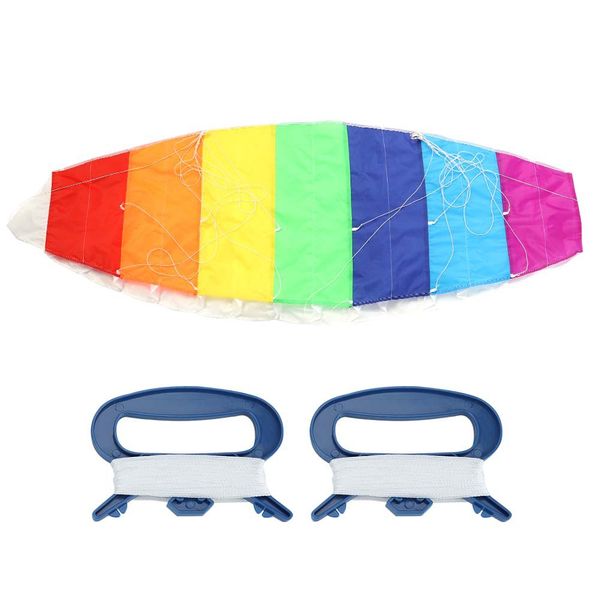 Fdit 1.4m/2m/2.7m Rainbow Color Dual Line Stunt Power Sport Kite Flying Tools Outdoor Fun Play Toy(4.59ft)