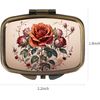 Pill Case Pill Box with Mirror Retro Pocket 2 Compartment Medicine Case