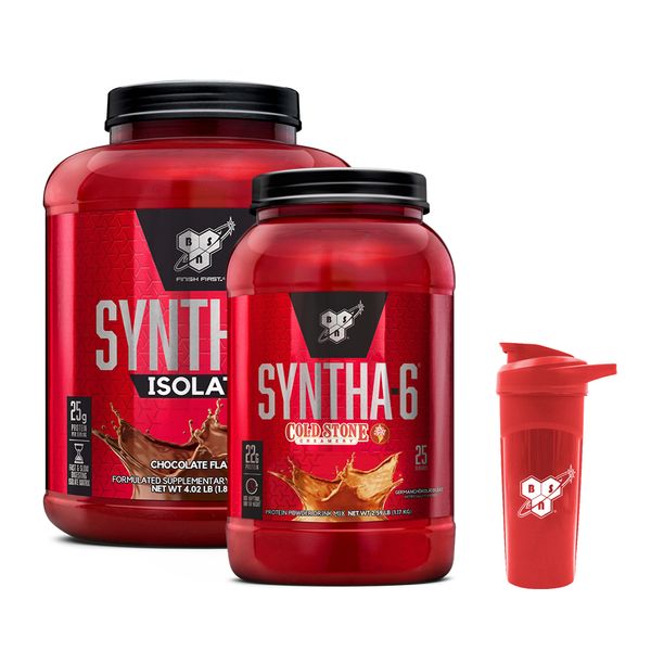 [+Shaker] Syntha 6 Isolate 1.82kg Choco + Syntha 6 Original 1.17kg Cold Stone German Choco / Complex Protein Syntha 6 Whey Protein Isolate