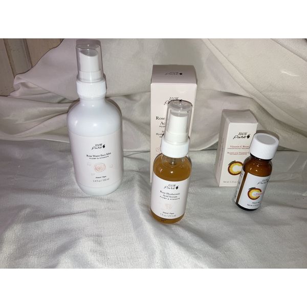 100% Pure Lot  Rose Hyaluronic Acid Serum, Rose Water Face Mask ,Vitamin C Boost