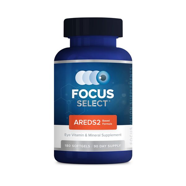 Focus Select AREDS2 Based Eye Vitamin-Mineral Supplement - AREDS2 Based Supplement for Eyes (180 ct. 90 Day Supply) - AREDS2 Based Low Zinc Formula - Eye Vision Supplement and Vitamin