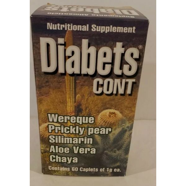 DIABETS CONT 60 Caplets Nutritional Supplement 100% Natural