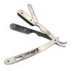Classic Samurai CS-102 Stainless Steel Professional Barber Straight Edge Razor with 100 Lord Single Edge Razor Blades (Silver Metal)