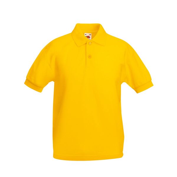 Fruit Of The Loom Kids Childrens 65/35 Pique Polo Shirt Sunflower 7-8 Years