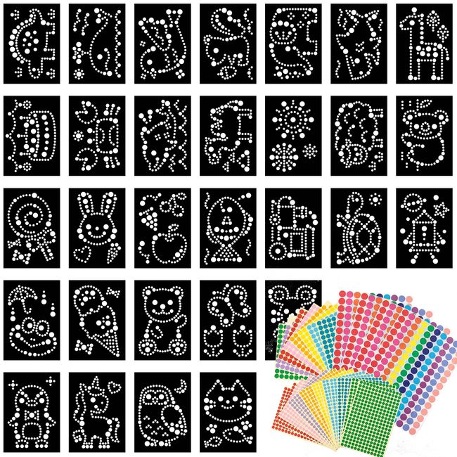 Clickclack Sticker Set 30 Types, Black Mount Type, Montessori Educational Work Educational Toy