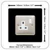 Single Socket Surround | Square | Acrylic Back Panel or Finger Plate | Light Switch Plug, Font Colour:Black
