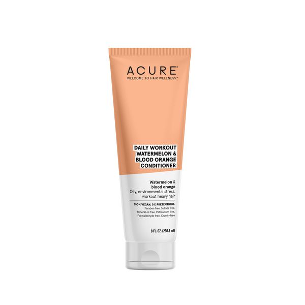 ACURE Daily Workout Watermelon Conditioner | 100% Vegan | For Oily, Environmental Stressed, Workout Heavy Hair | Watermelon & Blood Orange - Gentle Everyday Formula | 8 Fl Oz